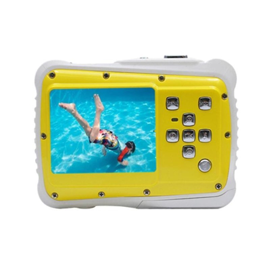 Catzon Kids Camera + SD Card 3M Waterproof 2.0 Inch LCD Screen 12MP HD Underwater Camera Yellow