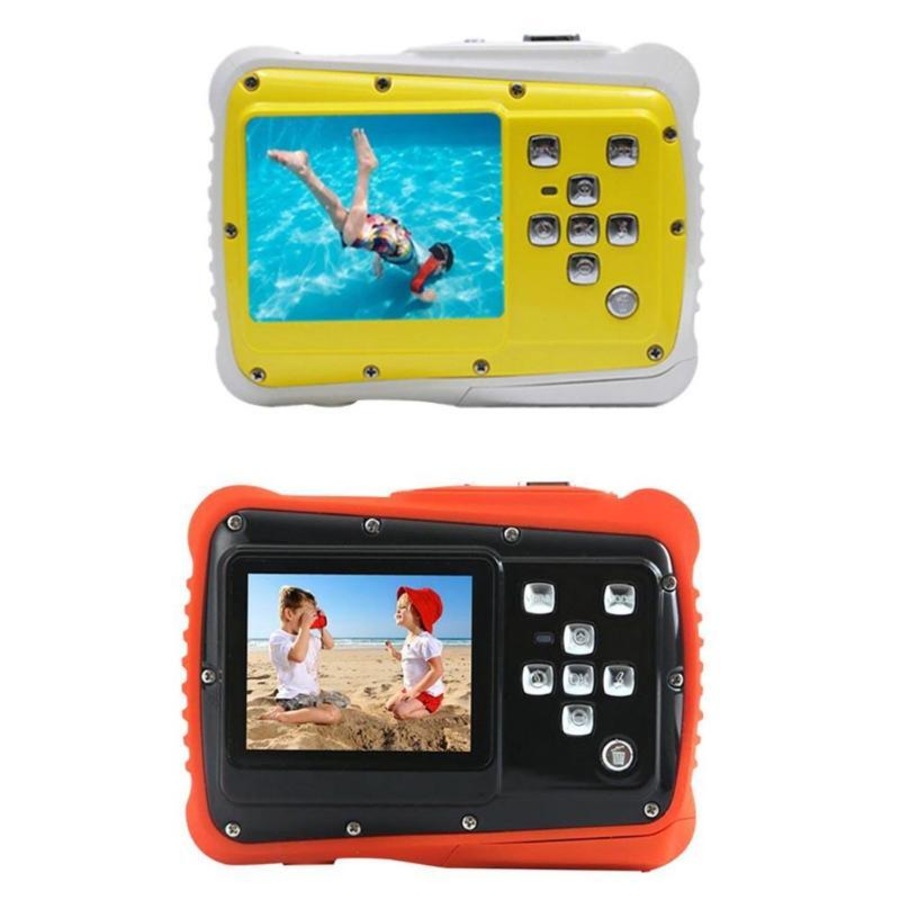 Catzon Kids Camera + SD Card 3M Waterproof 2.0 Inch LCD Screen 12MP HD Underwater Camera Yellow