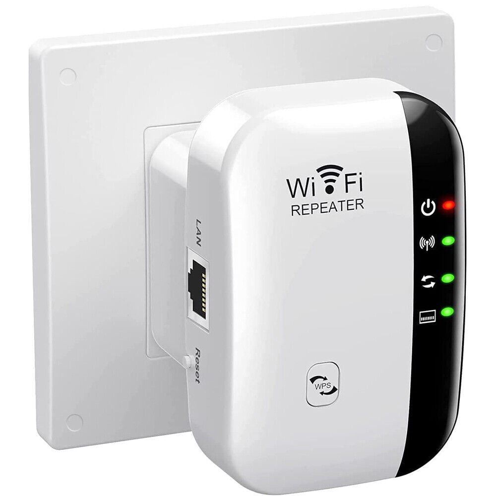 300M WiFi Repeater Network Extender Amplifier Wall Plug Design Wifi Signal Booster for Office Home