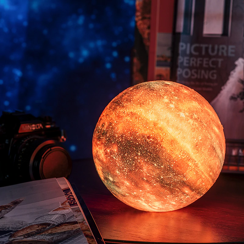 3D Printing Galaxy Lamp Moonlight USB LED Night Lunar Light Touch Color Changing
