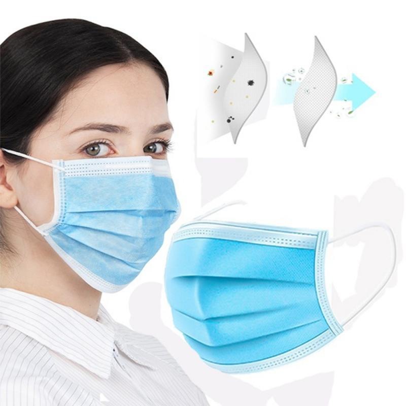 Buy 20/50 PCS Face Masks Disposable 3 Layers Dustproof&Water Mask