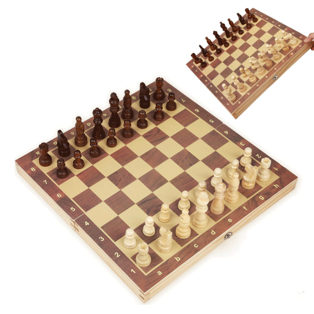Magnetic Chess Board Wooden Set Folding Chessboard