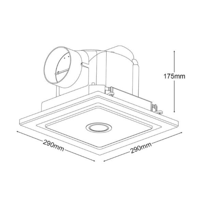 Buy 240m³/hr Martec Lighting Tetra LED Exhaust Fan w/ Light in Silver or  White - MXFLT25S, MXFLT25W - MyDeal