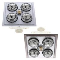 240m³/hr Lava Quattro - LED 3 in 1 Bathroom Heater in Silver/White