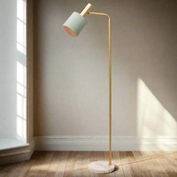 Addison Floor Lamp in Brushed Brass Metal w/ Matt Jade Shade