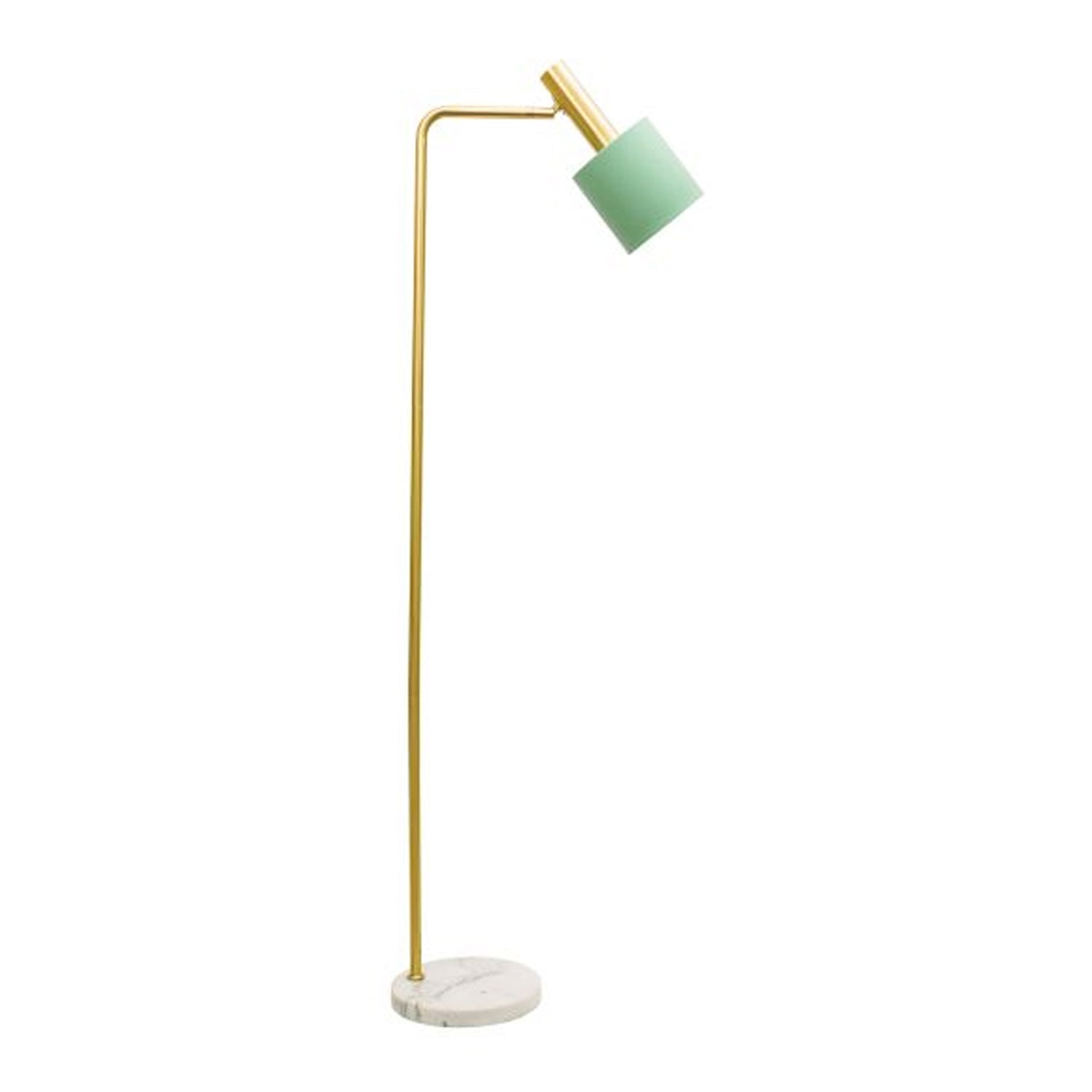 Addison Floor Lamp 1Lt in Brushed Brass Metal w/ Matt Jade Shade