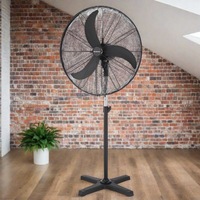 Large 750mm industrial DC Pedestal Fan in Black
