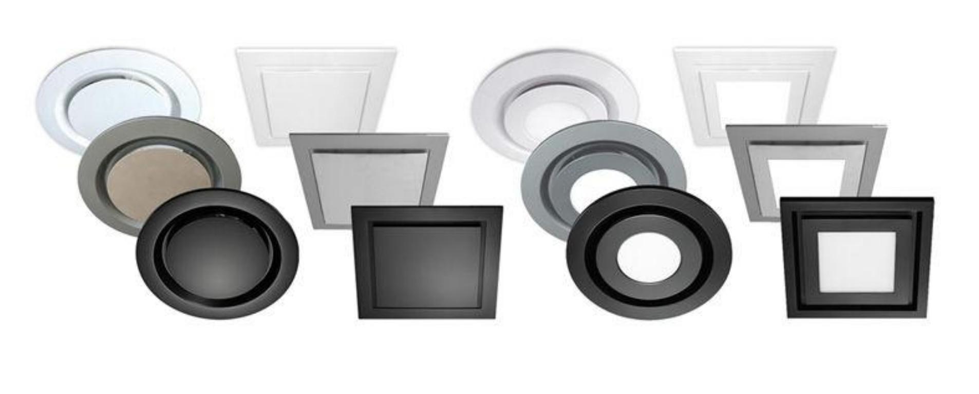 Ventair Airbus Fascia's Face Plates for Exhaust Fan Round and Square in ø200mm/ø225mm/ø250mm w/ Black, Silver or White Ventair