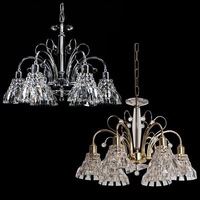 Asfour Crystal 6Lt Chandelier in Chrome or Gold