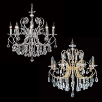 Asfour Crystal 8Lt Chandelier in Chrome or Gold