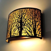 Autumn interior Wall Light 2xE14 Curved Aged Bronze w/ Amber Lining CLA Lighting - PL-AUTUMN03W