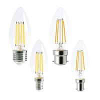 4w LED B22, E27, B15, E14 Candle Globe Warm White 2.7k, Daylight 6k CF38DIM~CF45DIM Dimmable