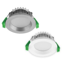 70mm Cutout Deco-8 Trio LED Downlight 8w CCT in White or Aluminium