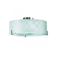 Diamond Cut Glass Ceiling Light E27 in White, Chrome Superlux Lighting - CLL2143
