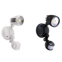 Fortress II LED 15w with PIR Sensor Single Exterior Security Light in Black,White or Silver