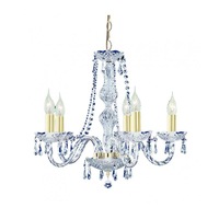 Hale Chandelier 5Lt E14 in Gold and Crystal Superlux Lighting - CRY-HALE-5P