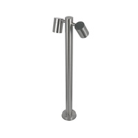 Halogen Adjustable Double Head Bollard Light GU10 in Silver Superlux Lighting - LG2182-SS