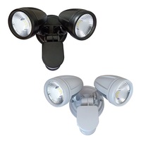Illume Exterior LED Spot Light 2Lt w Sensor in Black/Silver