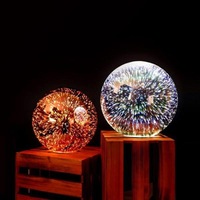 Lily Galactic Glass Table Lamp - Chrome or Copper, 250mm High, PL0007
