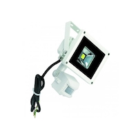 LED Security Flood Light with PIR Sensor 10w in White/Silver Superlux Lighting - KSR10