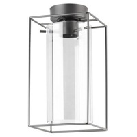 Loncino DIY Batten Fix 60w in Black with Smoke Glass