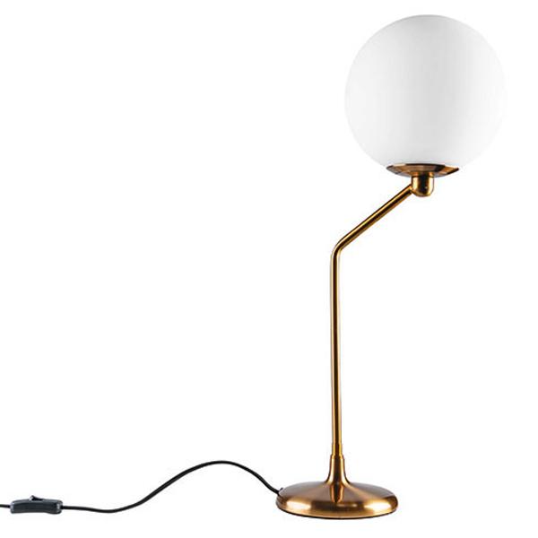 Marilyn Table Lamp 1Lt in Aged Brass Metal w/ Frost Glass Shade