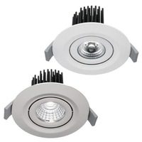 Mezzo Gimble LED Downlight 12w in White/Silver (3000k/5000k)