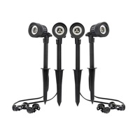Pinnacle LED Garden Spot Spike Light Kit 4 Pack 12v in Black