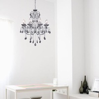 Melanie Luxury Metal and Crystal Chandelier Light - Chrome / Smoke, 8 Lights, PL0152