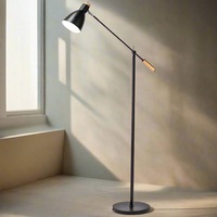 Elena Sleek Scandinavian Metal Floor Lamp - Black or White, Adjustable, 1400mm High, PL0013