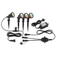 Smart Botanic Wi-Fi RGB LED Garden Light Kit (4 Pack) in Black