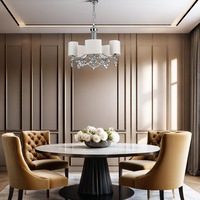 Sofia Pendant Light 5Lt E14 in White Superlux Lighting - R1055-5P-WH