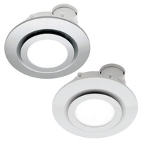 Starline LED Exhaust Fan with Light Round in White/Silver