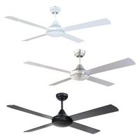 48″ Tempo Plus AC Ceiling Fan White/Brushed Chrome/Black 22270 Brilliant Lighting