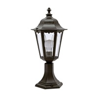 Turin Wall Top Mount Light Pedestal Lantern E27 in Black Superlux Lighting - DUT8302-BL