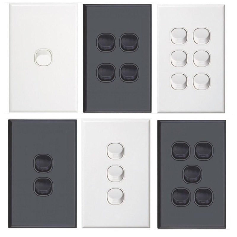 Buy Vertical Light Switch 1 - 6 Gang White Or Black Dexton - Mydeal