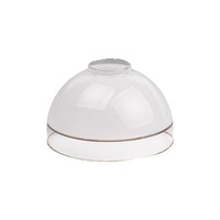 White Half Round Gold and Clear Trim Glass Shade Superlux Lighting - Q004