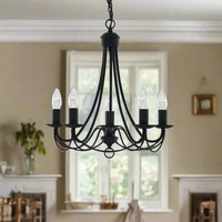 Alyssa Antique Metal Pendant Light - Black, Satin Chrome or Antique Brass, 5 Lights, PL0033