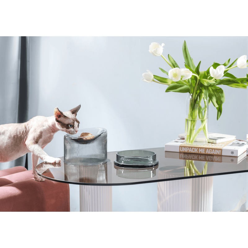 Buy Michu Fooddict Handmade 2 in1 Glass Cat Bowl Set MyDeal