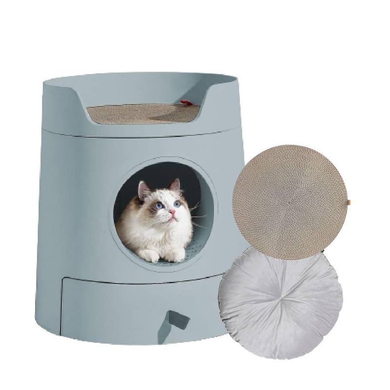 Buy Mayitwill XL Castle 2in1 Semi Closed Cat Litter Box with Scratch