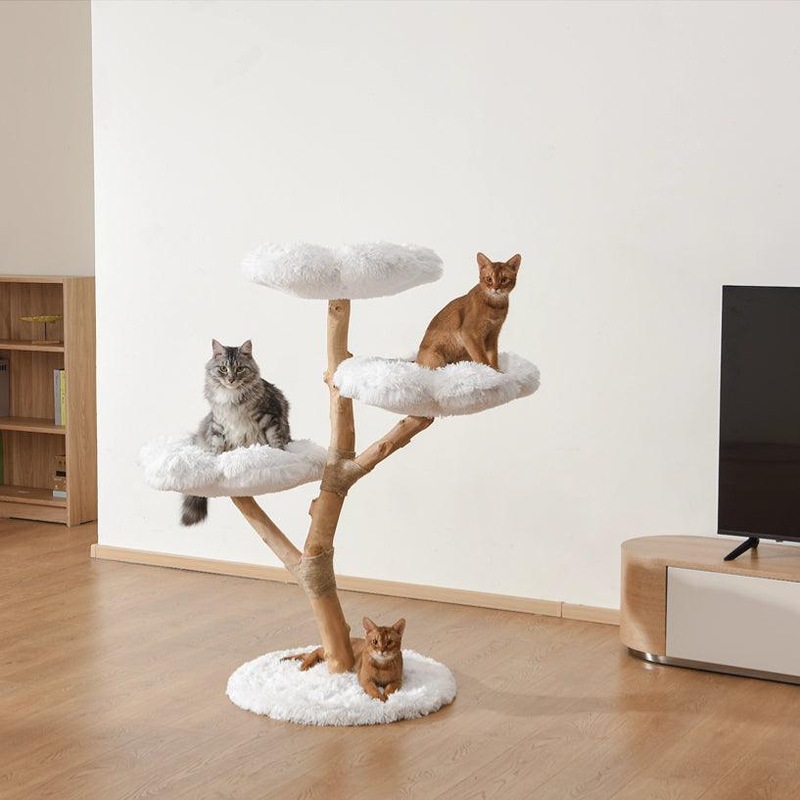 Buy Michu Fluffy Blossom Real Wood Cat Tree - Premium Quality & Stylish ...