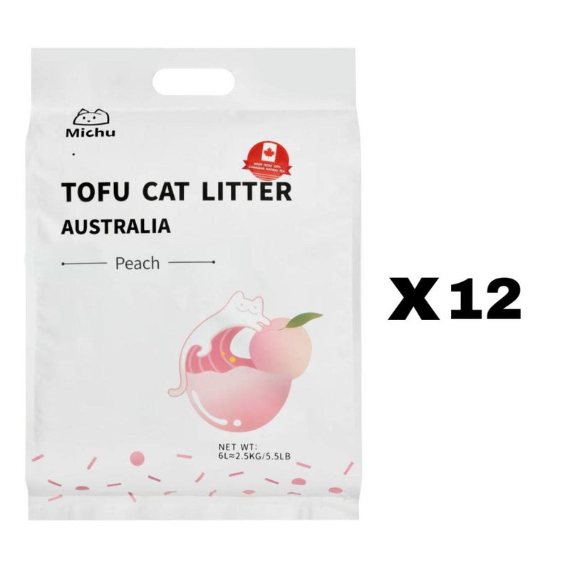 Michu Tofu Natural Clumping Biodegradable Cat Litter, Peach