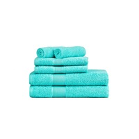 Amelia 500GSM 100% Cotton Towel Set -Single Ply carded 6 Pieces -Blue light