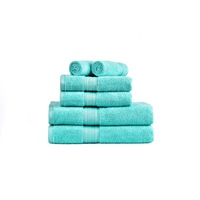 Amelia 500GSM 100% Cotton Towel Set -Zero Twist 6 Pieces -Blue Light
