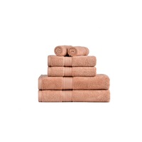 Amelia 500GSM 100% Cotton Towel Set -Zero Twist 6 Pieces -Dusty Coral