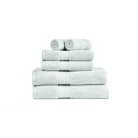 Amelia 500GSM 100% Cotton Towel Set -Zero Twist 6 Pieces -Glacier Grey