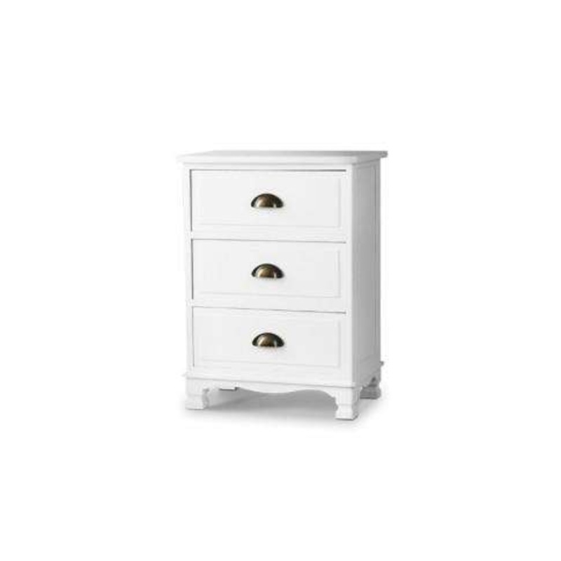 Buy Vintage Bedside Table White MyDeal