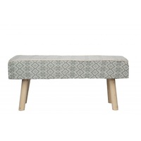 Ava Upholstered Bench Set WHT/GRY