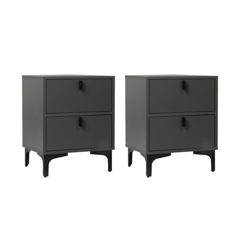 Buy Bedside Tables Side Table Bedroom Nightstand 2 Drawers Storage
