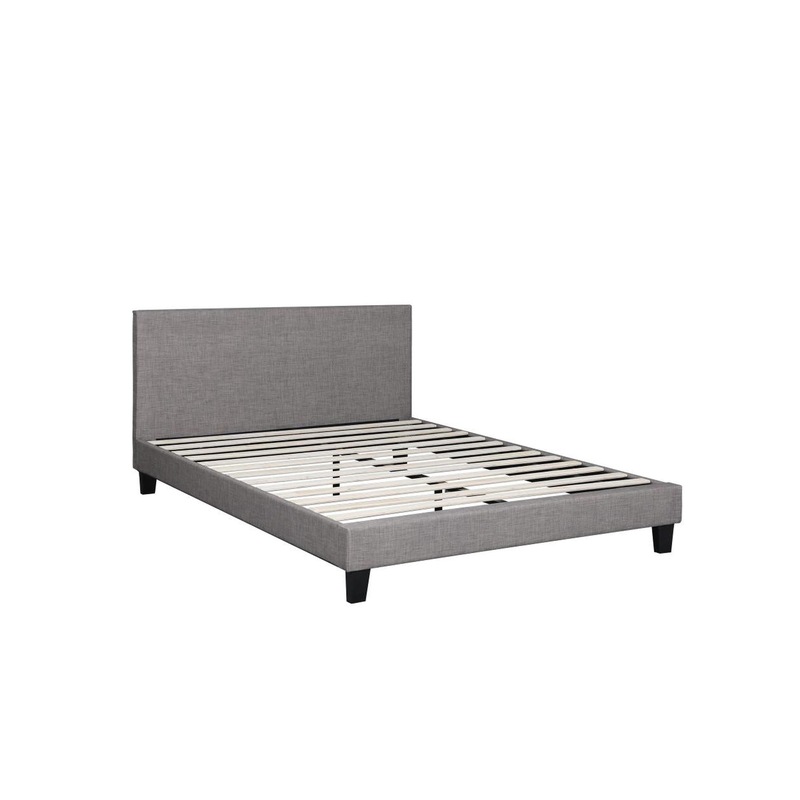 Buy BETH Bed Frame King Size Mattress Base Platform Wooden Slats Grey